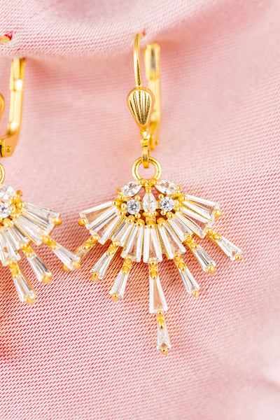 French Crystal Spray Earrings