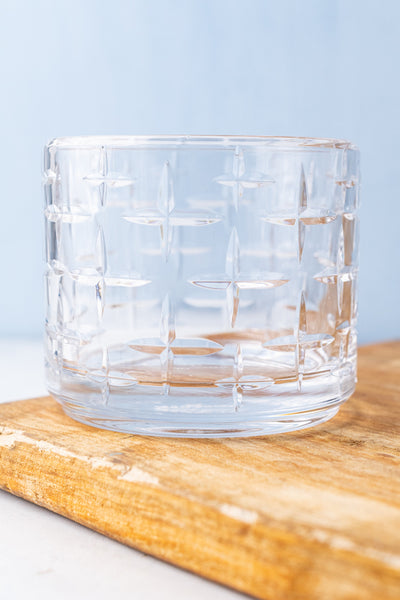 French Guy Degrenne Stackable Crystal Decanter with 2 Glasses