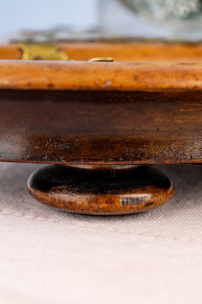 Georgian Burl Wood & Brass Ink Stand