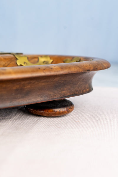 Georgian Burl Wood & Brass Ink Stand