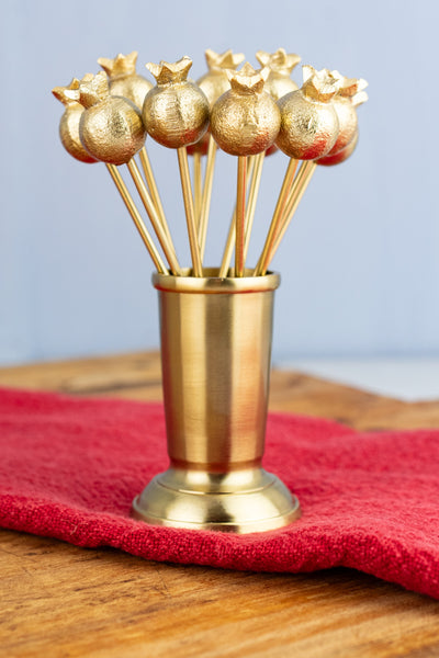 Gilded Pomegranate Cocktail Picks Set