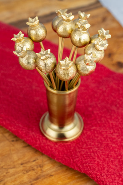 Gilded Pomegranate Cocktail Picks Set