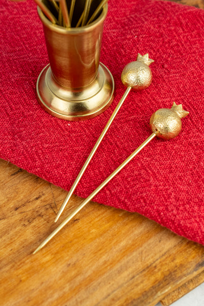 Gilded Pomegranate Cocktail Picks Set