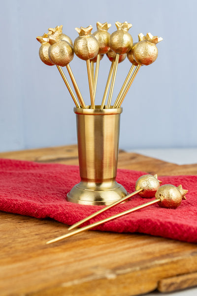 Gilded Pomegranate Cocktail Picks Set