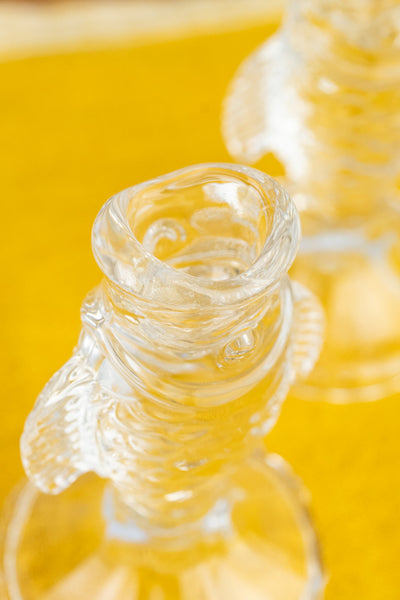 Glass Fish Candlesticks - Set of 2