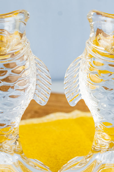 Glass Fish Candlesticks - Set of 2
