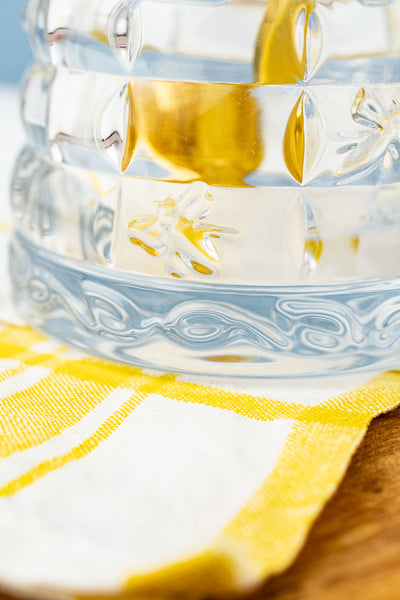 Glass Honey Pot with Golden Bee Spoon