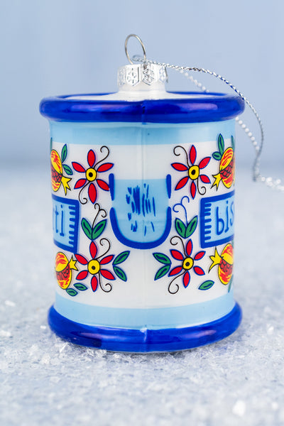 Glass Italian Biscotti Tin Ornament