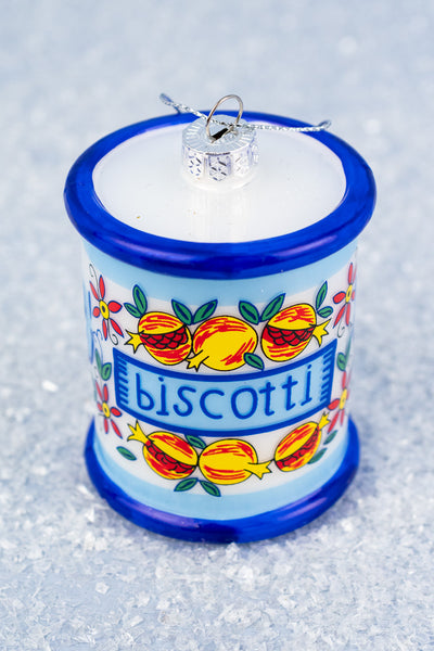 Glass Italian Biscotti Tin Ornament