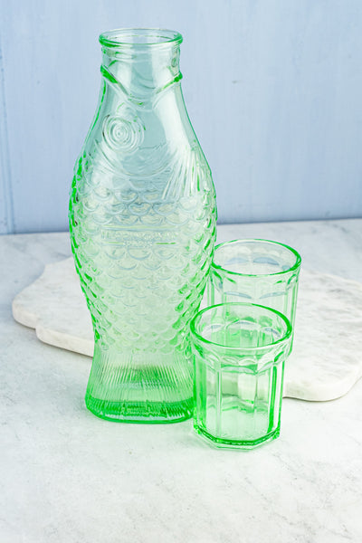 Green Glass Fish Carafe