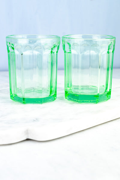 Green Glasses - Set of Two