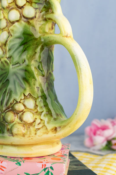 Green Grapes & Leaves Stoneware Pitcher