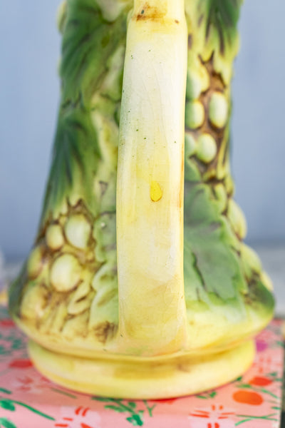 Green Grapes & Leaves Stoneware Pitcher