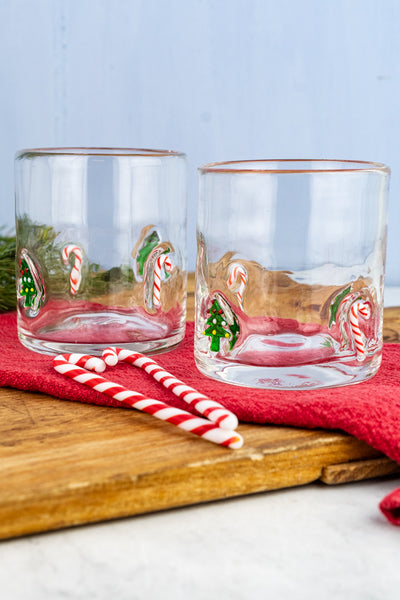 Holiday Cheer Rocks Glasses - Set of 2