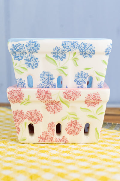 Hydrangea Ceramic Berry Basket