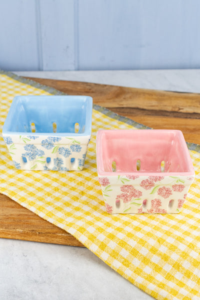 Hydrangea Ceramic Berry Basket