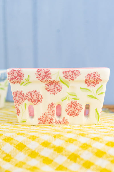 Hydrangea Ceramic Berry Basket