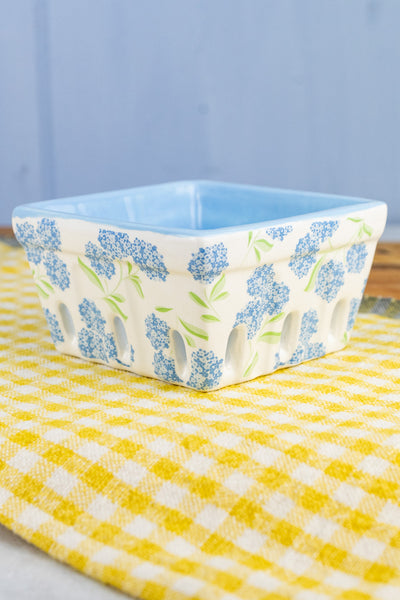 Hydrangea Ceramic Berry Basket