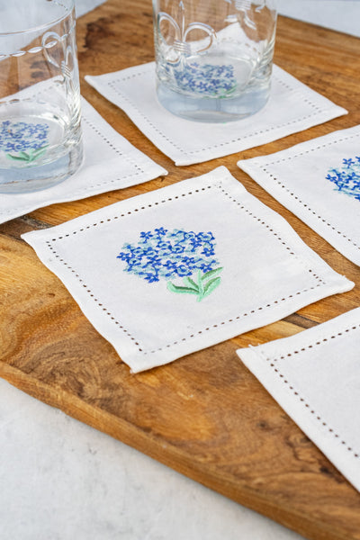 Hydrangea Cocktail Napkins - Set of 6