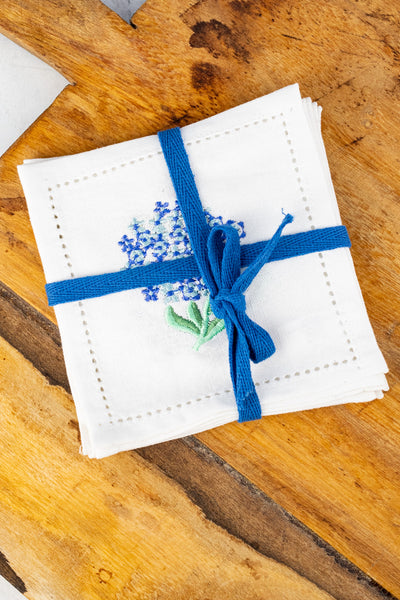 Hydrangea Cocktail Napkins - Set of 6
