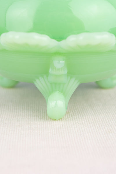 Jadeite Footed Candy Dish with Lid