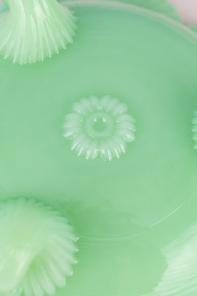 Jadeite Footed Candy Dish with Lid