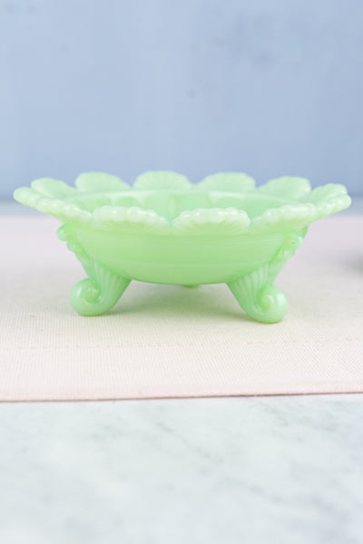 Jadeite Footed Candy Dish with Lid