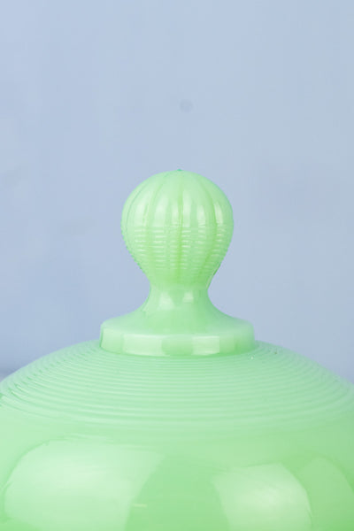 Jadeite Footed Candy Dish with Lid