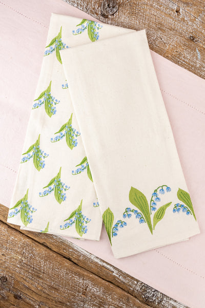 Lily of the Valley Embroidered Tea Towel - Set of 2