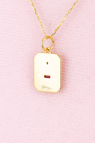 French Love Medal Charm Gold Necklace