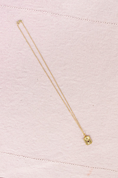 French Love Medal Charm Gold Necklace