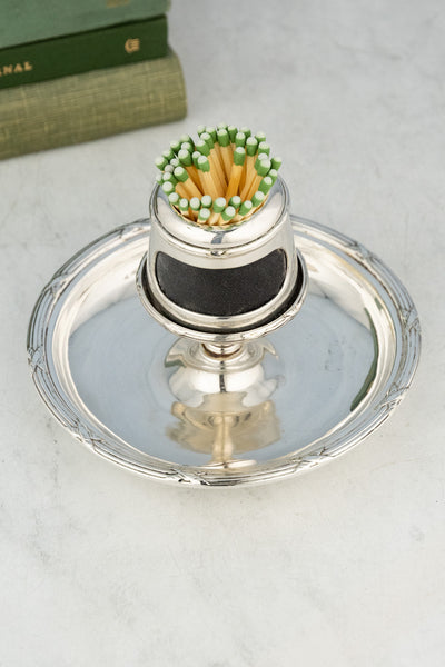 Antique English Silverplate Langham Hotel Match Stand