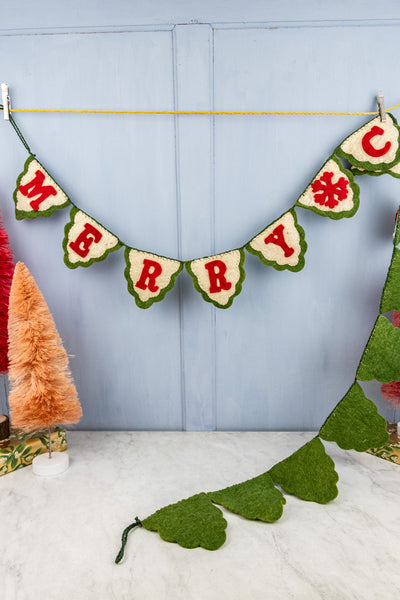 Merry Christmas Felt Banner