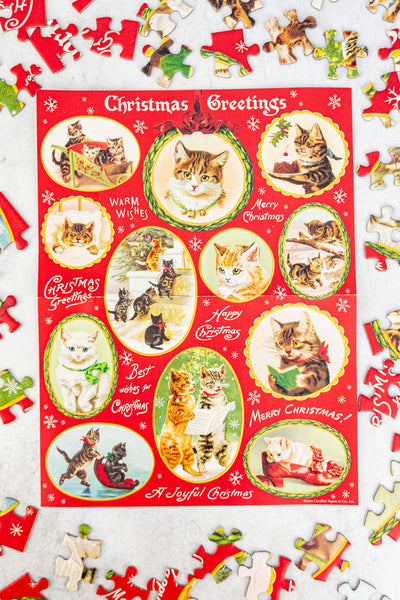420-piece Cat Christmas Greetings Mini Jigsaw Puzzle