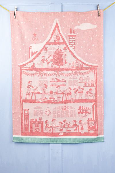 Moutet Santa's Workshop Tea Towel