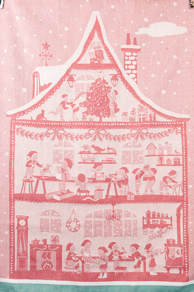 Moutet Santa's Workshop Tea Towel