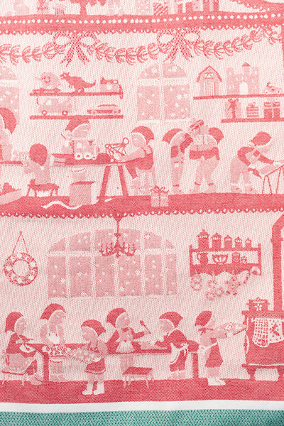 Moutet Santa's Workshop Tea Towel