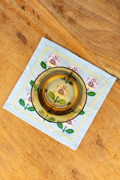 Pansy Cocktail Napkins - Set of 4