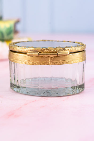 Petite Brass & Beveled Glass Box