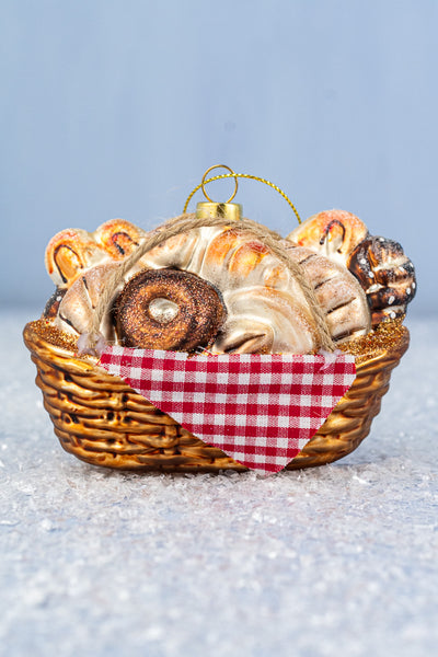 Bread Basket Glass Ornament