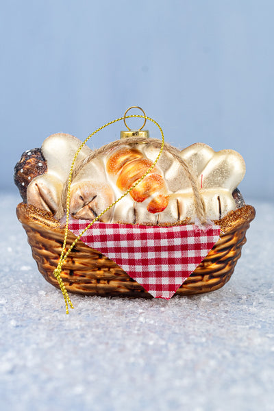 Bread Basket Glass Ornament