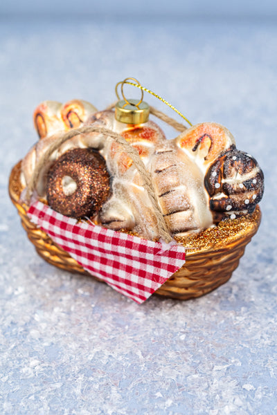 Bread Basket Glass Ornament