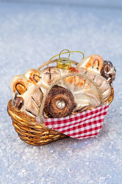 Bread Basket Glass Ornament