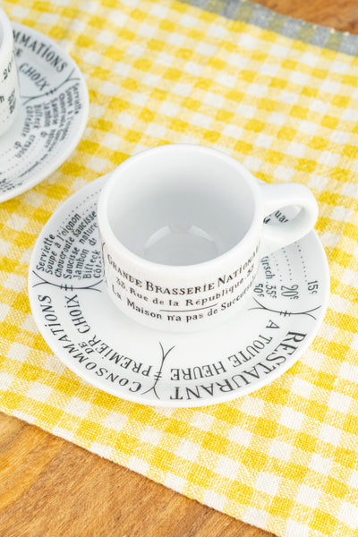 Pillivuyt Brasserie Espresso Cup & Saucer - Set of 2