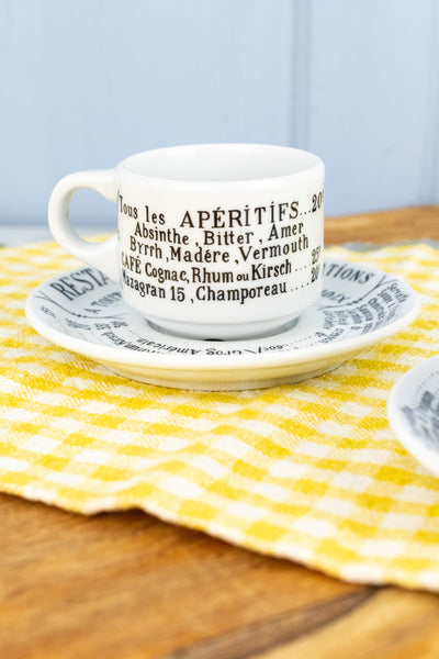 Pillivuyt Brasserie Espresso Cup & Saucer - Set of 2