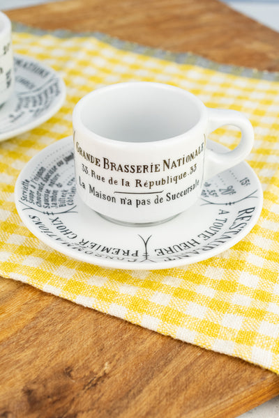 Pillivuyt Brasserie Espresso Cup & Saucer - Set of 2