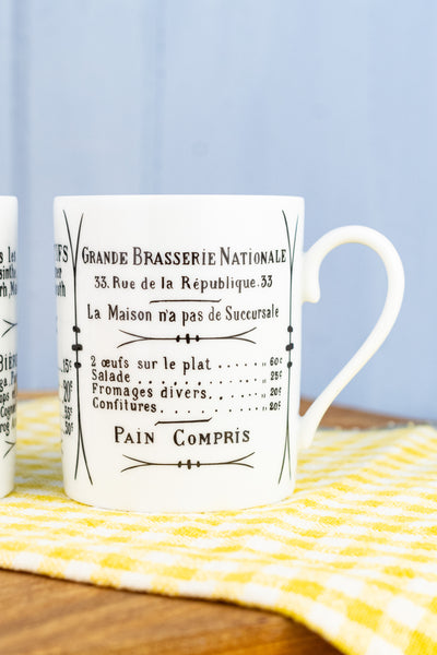 Pillivuyt Brasserie Mug - Set of 2