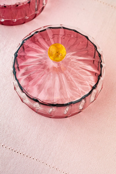 Pink Glass Jar with Lid