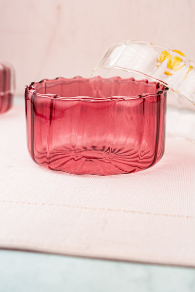Pink Glass Jar with Lid