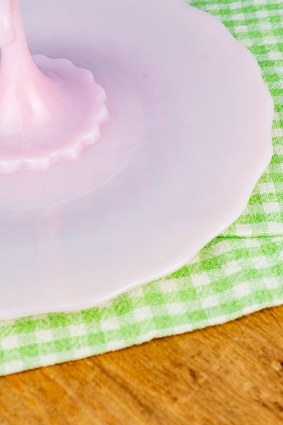Pink Milk Glass Tidbit Tray